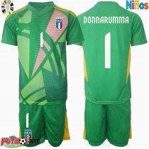 Camiseta Italia Gianluigi Donnarumma #1 Portero Visitante Equipación para niños Eurocopa 2024 manga corta (+ pantalones cortos)